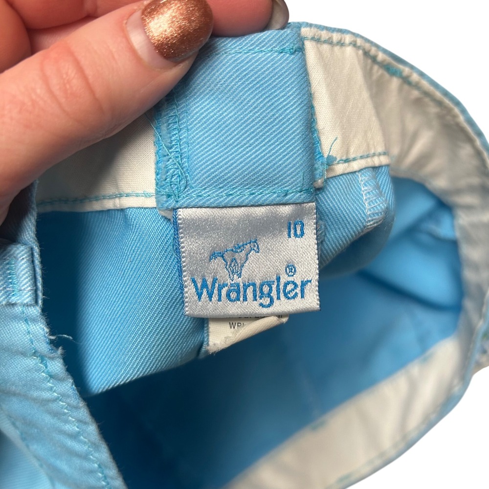 Wrangler Straight Leg Pants Womens 10 Blue Vintage High Rise USA Made Rodeo